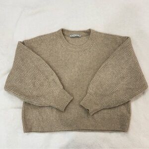 Abercrombie & Fitch Women’s Barrel Sleeve Sweater Light Brown